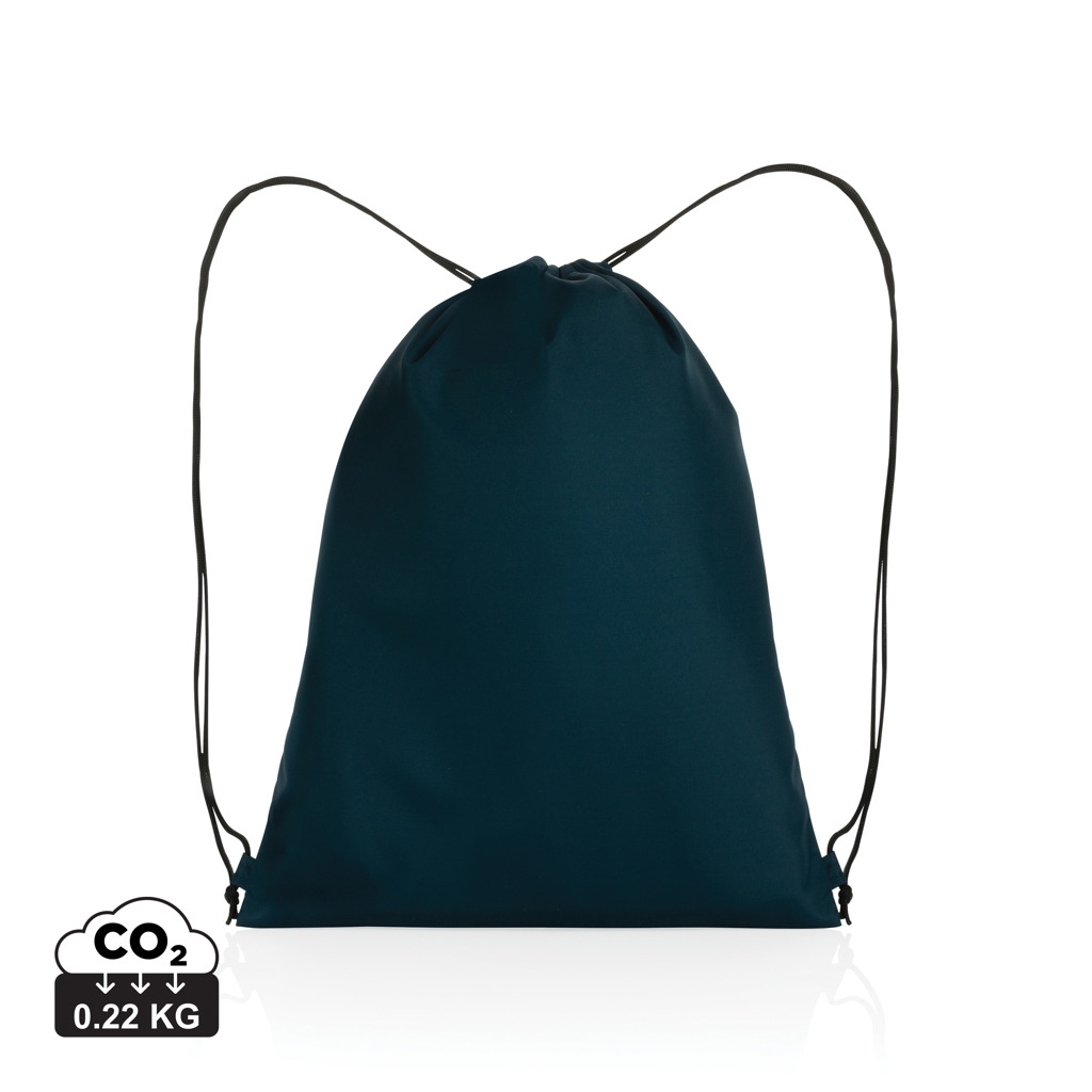 Sac cordelettes rPET 190T publicitaire Impact Bleu marine